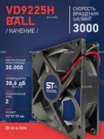 Вентилятор  VD 9225H Ball (качения) 12V, 3000 об.мин, 0,3А - st-e.info - Волгодонск