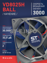 Вентилятор  VD8025H Ball (качения) 12V - st-e.info - Волгодонск