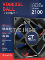 Вентилятор  VD8025L Ball (качения) 12V - st-e.info - Волгодонск